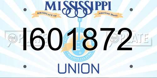 I601872 Mississippi License Plate