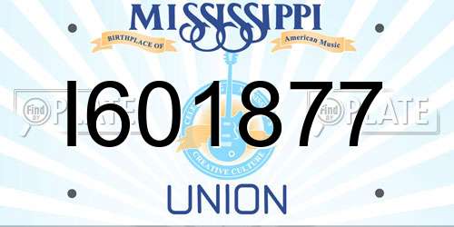 I601877 Mississippi License Plate
