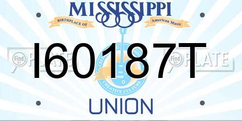 I60187T Mississippi License Plate