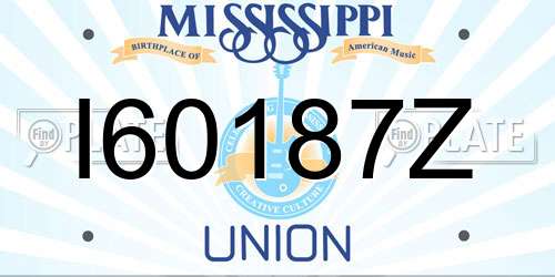 I60187Z Mississippi License Plate