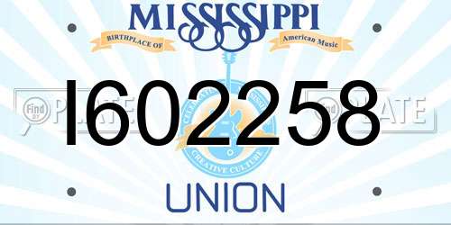 I602258 Mississippi License Plate