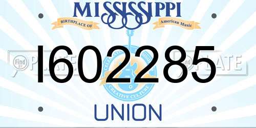 I602285 Mississippi License Plate
