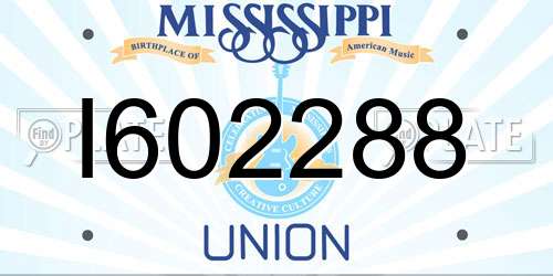 I602288 Mississippi License Plate