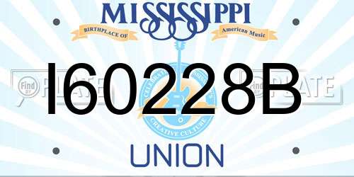 I60228B Mississippi License Plate
