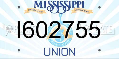 I602755 Mississippi License Plate