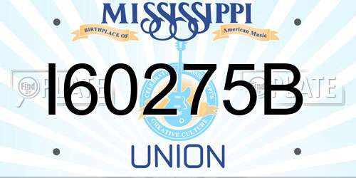 I60275B Mississippi License Plate