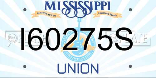 I60275S Mississippi License Plate