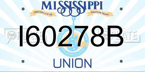 I60278B Mississippi License Plate