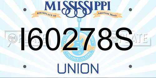 I60278S Mississippi License Plate