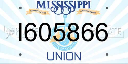 I605866 Mississippi License Plate