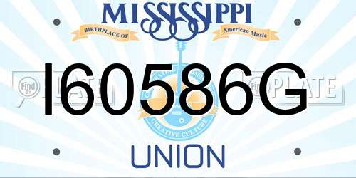 I60586G Mississippi License Plate