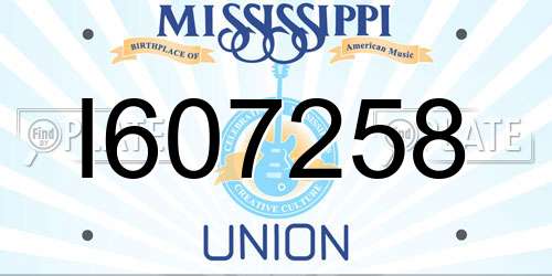 I607258 Mississippi License Plate