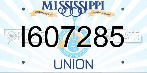 I607285 Mississippi License Plate