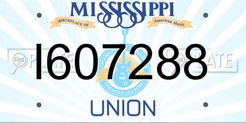 I607288 Mississippi License Plate