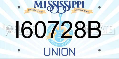 I60728B Mississippi License Plate