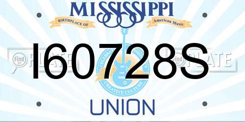 I60728S Mississippi License Plate