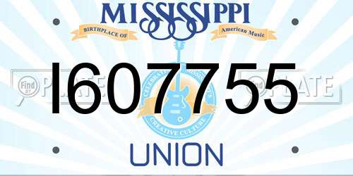 I607755 Mississippi License Plate