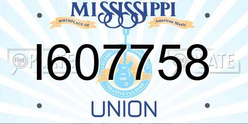 I607758 Mississippi License Plate
