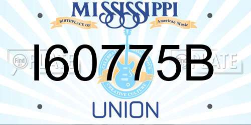 I60775B Mississippi License Plate