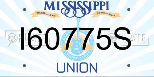 I60775S Mississippi License Plate