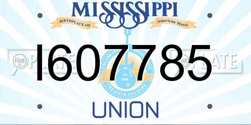 I607785 Mississippi License Plate