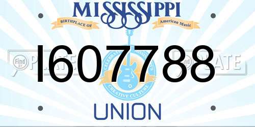 I607788 Mississippi License Plate