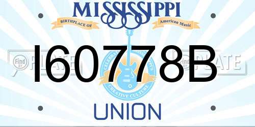 I60778B Mississippi License Plate