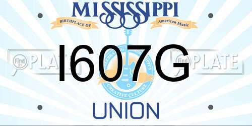 I607G Mississippi License Plate
