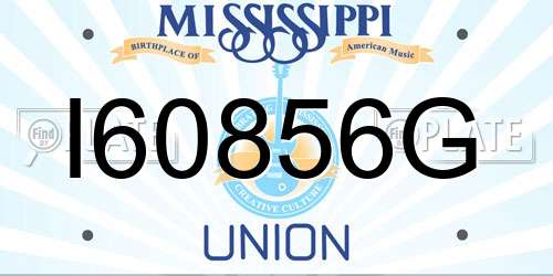 I60856G Mississippi License Plate