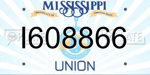 I608866 Mississippi License Plate