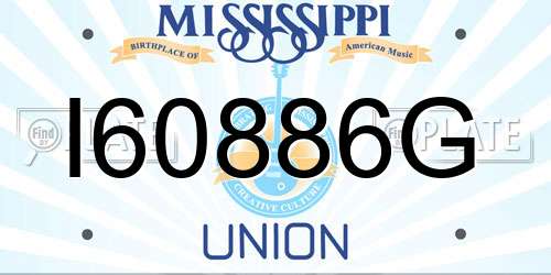 I60886G Mississippi License Plate