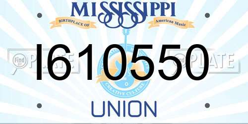 I610550 Mississippi License Plate
