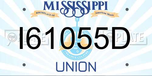 I61055D Mississippi License Plate