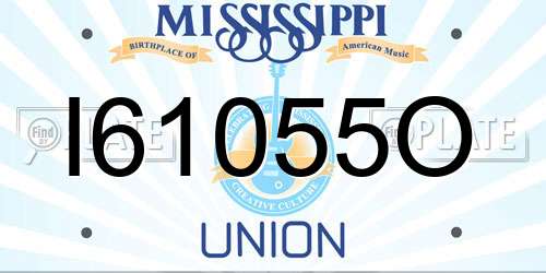 I61055O Mississippi License Plate