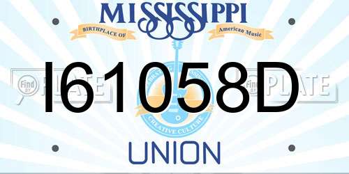 I61058D Mississippi License Plate