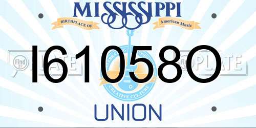 I61058O Mississippi License Plate