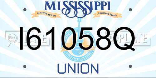 I61058Q Mississippi License Plate