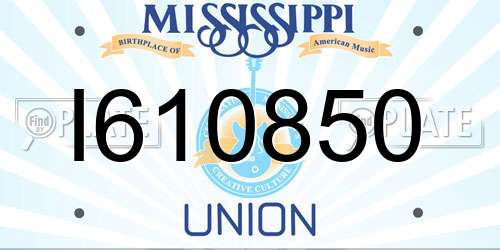 I610850 Mississippi License Plate