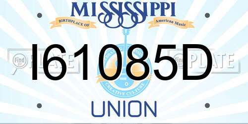 I61085D Mississippi License Plate