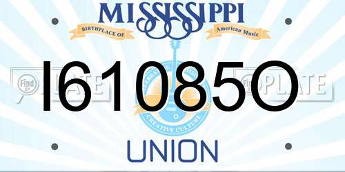 I61085O Mississippi License Plate