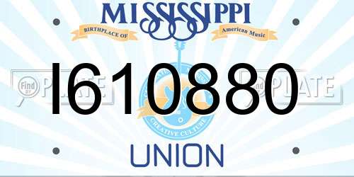 I610880 Mississippi License Plate