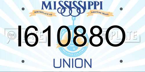 I61088O Mississippi License Plate