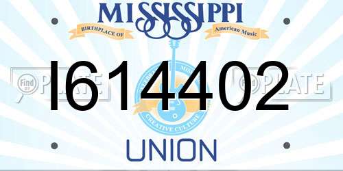 I614402 Mississippi License Plate