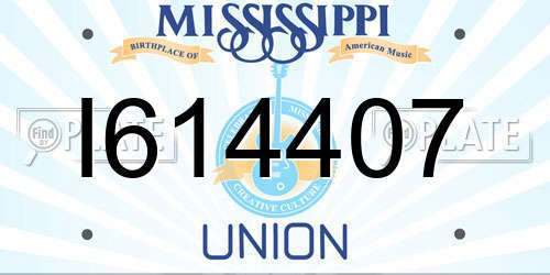 I614407 Mississippi License Plate