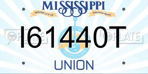 I61440T Mississippi License Plate
