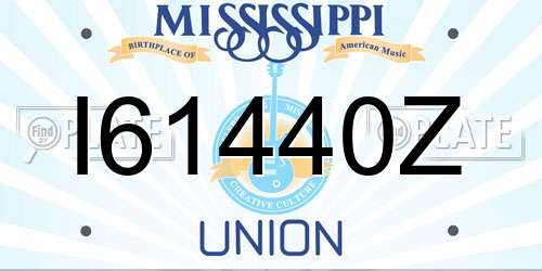 I61440Z Mississippi License Plate