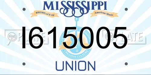 I615005 Mississippi License Plate