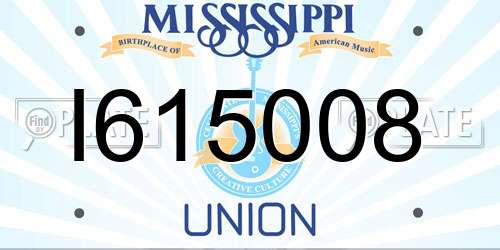 I615008 Mississippi License Plate