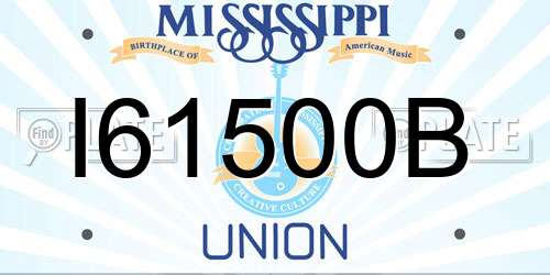 I61500B Mississippi License Plate