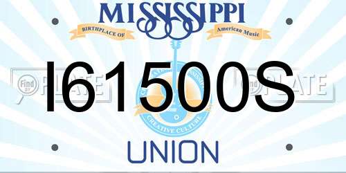 I61500S Mississippi License Plate